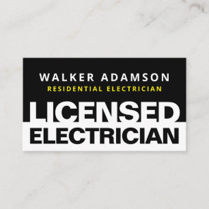 Professional Licensed Electrician Business Cards