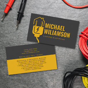 Professional Licensed Electrician Electrical Work Business Card