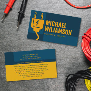 Professional Licensed Electrician Electrical Work Business Card