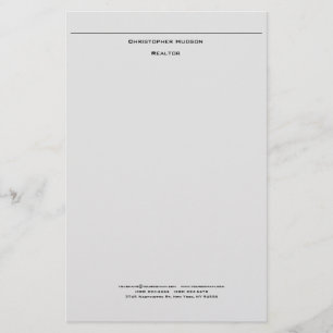 Professional Light Grey Simple Plain Stationery