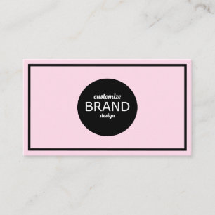 Professional Light Pink Black Border Minimalist   Business Card