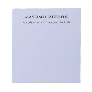 Professional lilac colour modern minimalist name notepad