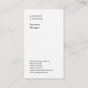 Professional linen elegant plain minimalist modern business card