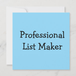 Professional List Maker Invitation