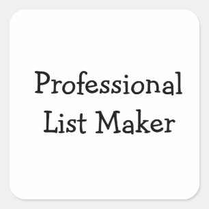 Professional List Maker Square Sticker