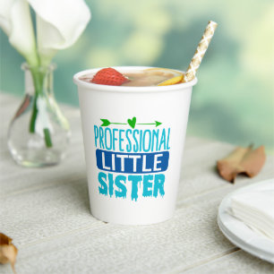 Professional Little Sister Blue Paint Drip Paper Cups