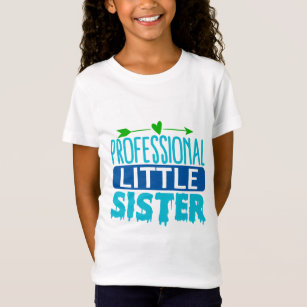 Professional Little Sister Blue Paint Drip T-Shirt