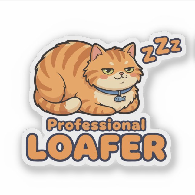 Professional Loafer Funny Sleeping Cat (Front)