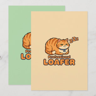 Professional Loafer Funny Sleeping Cat Holiday Card