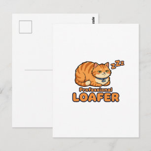 Professional Loafer Funny Sleeping Cat Postcard