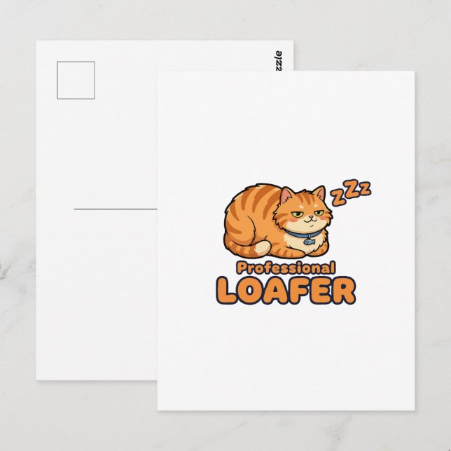 Professional Loafer Funny Sleeping Cat Postcard (Front/Back)