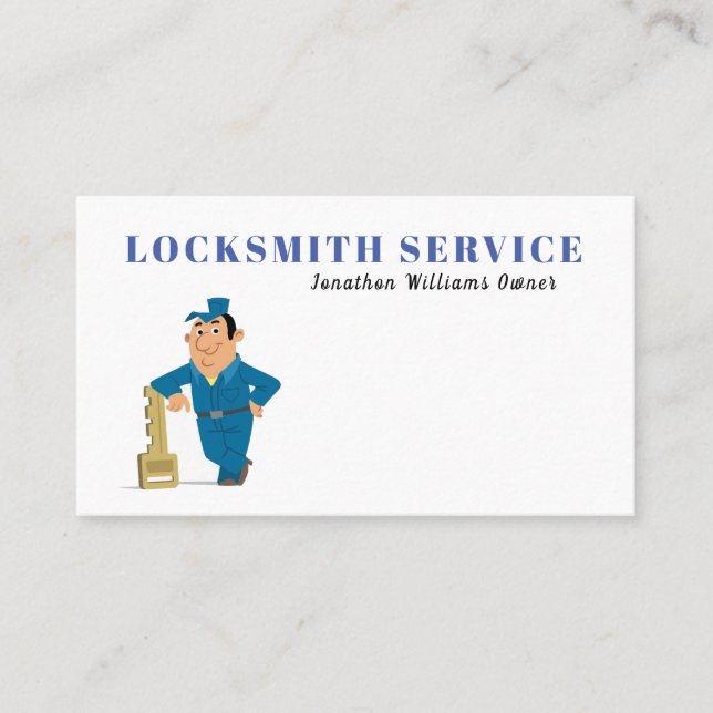 Professional Locksmith Service Business Card (Front)
