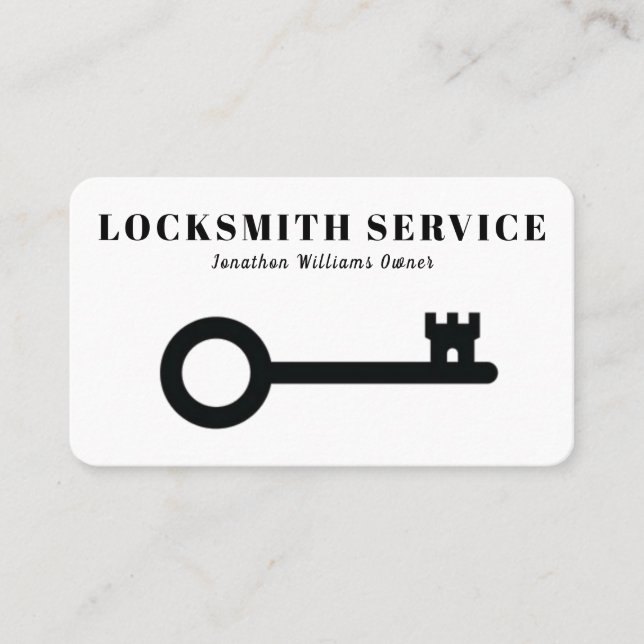 Professional Locksmith Service Business Card (Front)
