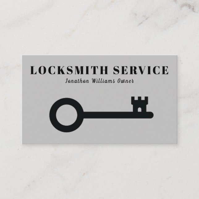 Professional Locksmith Service Business Card (Front)