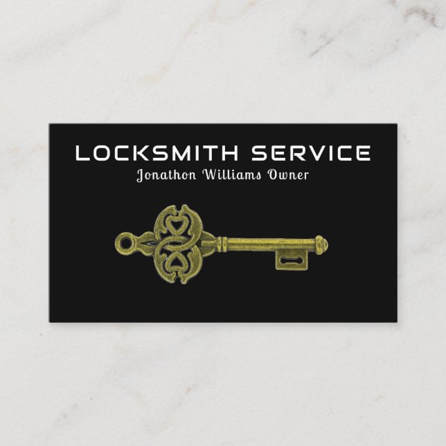 Professional Locksmith Service Business Card (Front)