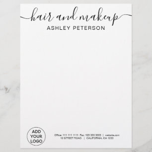 Professional logo black white simple typography custom letterhead
