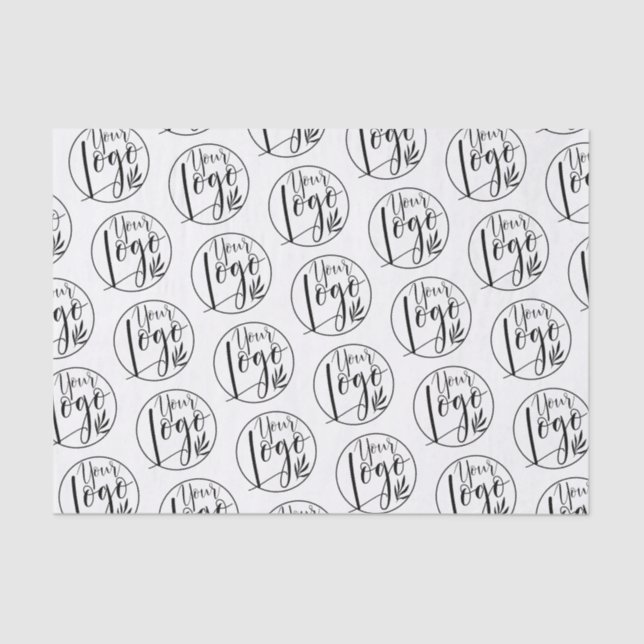 Professional Logo branding black white pattern  Tissue Paper (Front)