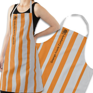 Professional Logo Company Name Grey Orange Apron
