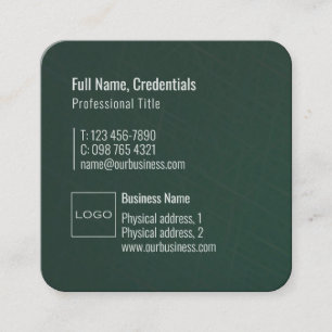 Professional Logo Elegant Modern Unique Blue Green Square Business Card
