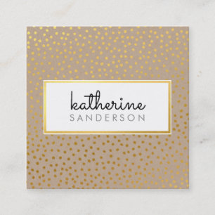 PROFESSIONAL LOGO EMBLEM modern kraft faux gold Square Business Card