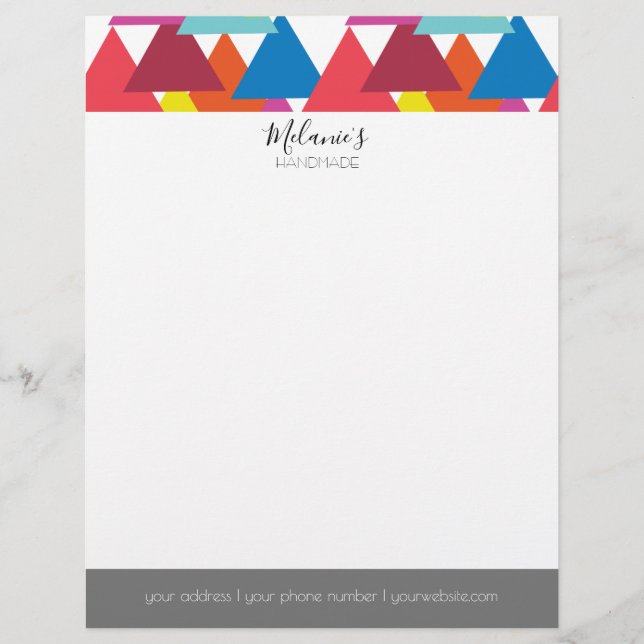 Professional Logo - Geometric Bold Triangular Custom Letterhead (Front)