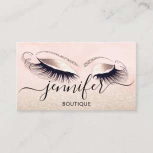 Professional Logo Makeup Artist Fashion Glitter Business Card