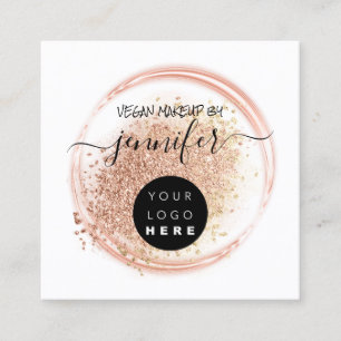 Professional Logo Makeup Artist Rose Golden Shadow Square Business Card