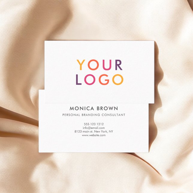 Professional Logo Minimal White Business Card (Creator Uploaded)