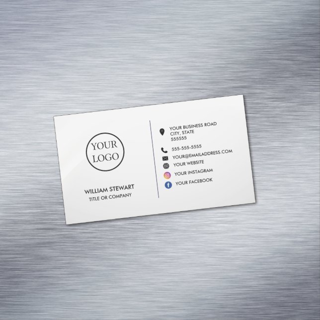 Professional Logo Minimalist Social media Website Magnetic Business Card (In Situ)