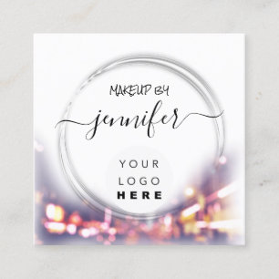 Professional Logo Nails Beauty Hair White Modern Square Business Card