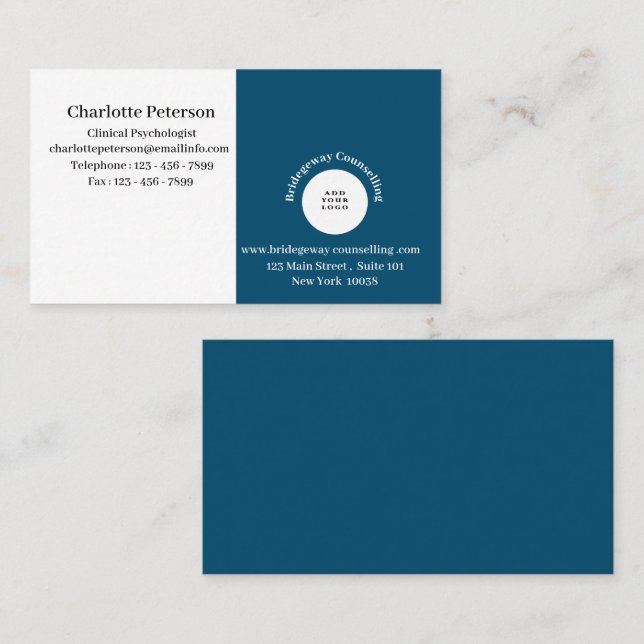 Professional  Logo Psychologist & Counsellor  Business Card (Front/Back)