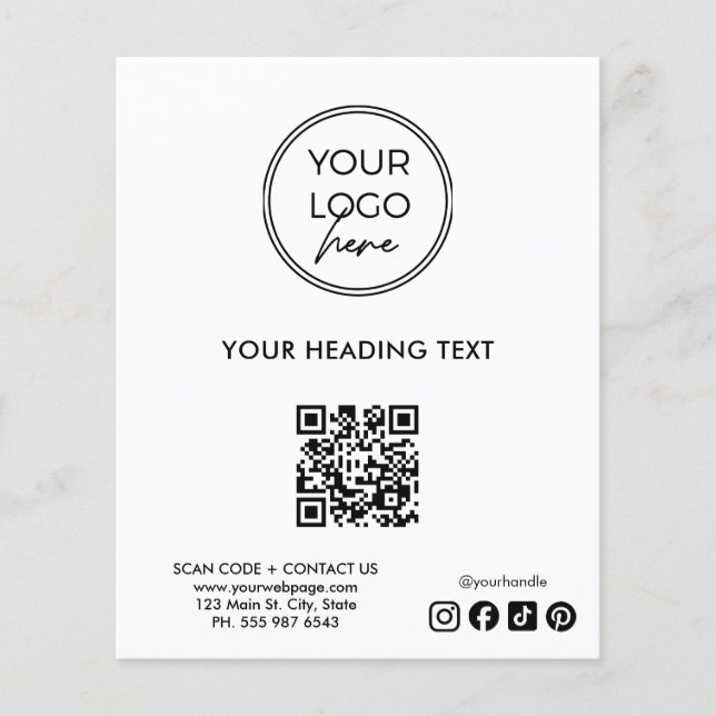 Professional Logo QR Code Business Flyer Template (Front)