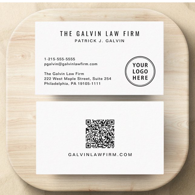 Professional Logo QR Code Company Employee Business Card (Capture attention, make connections, and leave a lasting impression with our modern QR business card)