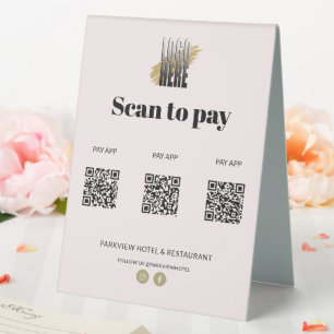 Professional Logo Scan to Pay Apps 3 QR Code Blush