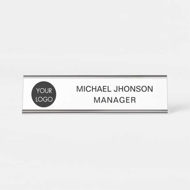 Professional Logo Title  Desk Name Plate (Front)