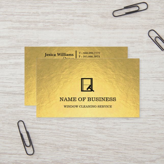 Professional Logo Window Cleaning Service  Business Card (Front/Back In Situ)