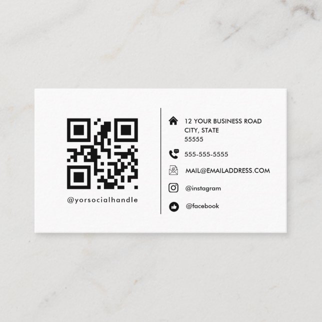 Professional Logo with QR Code (Minimalist) Business Card (Front)