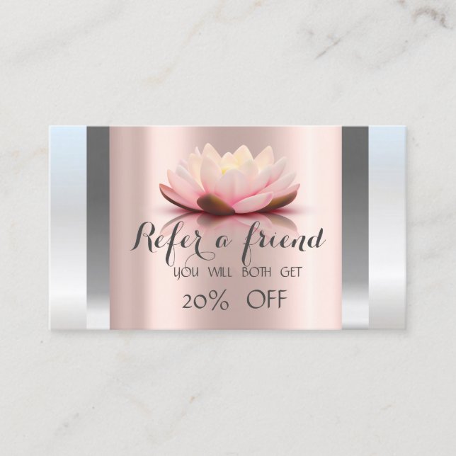 Professional Lotus Silver Rose Gold Referral Card (Front)