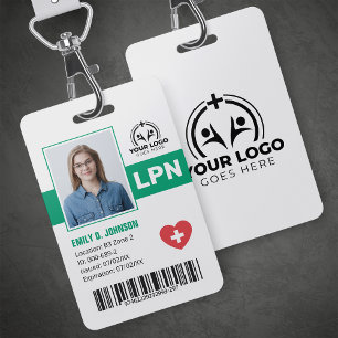 Professional LPN Photo Barcode ID Badge
