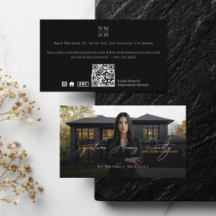 Professional Luxury Black Real Estate Agent Photo Business Card