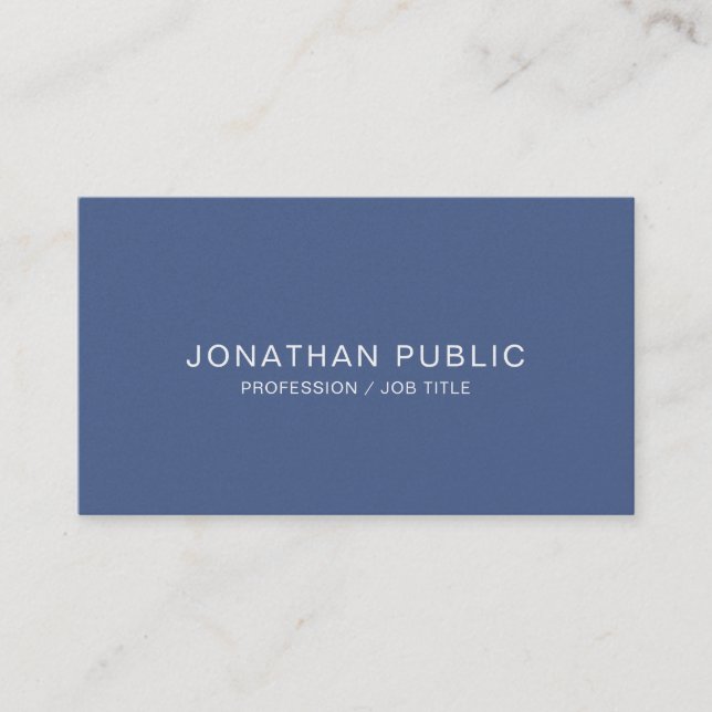 Professional Luxury Elegant Blue Sleek Design Business Card (Front)