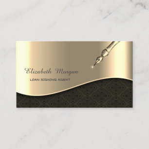 Professional Luxury Gold Pen Notary Business Card