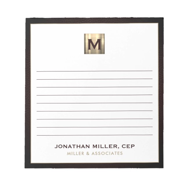 Professional Luxury Lined Notepad (Front)