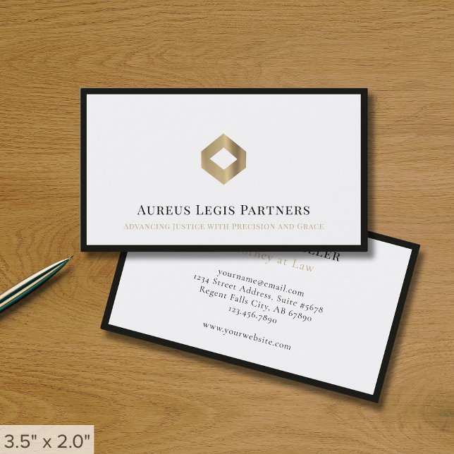 Professional Luxury Logo Black Border Business Card (Creator Uploaded)