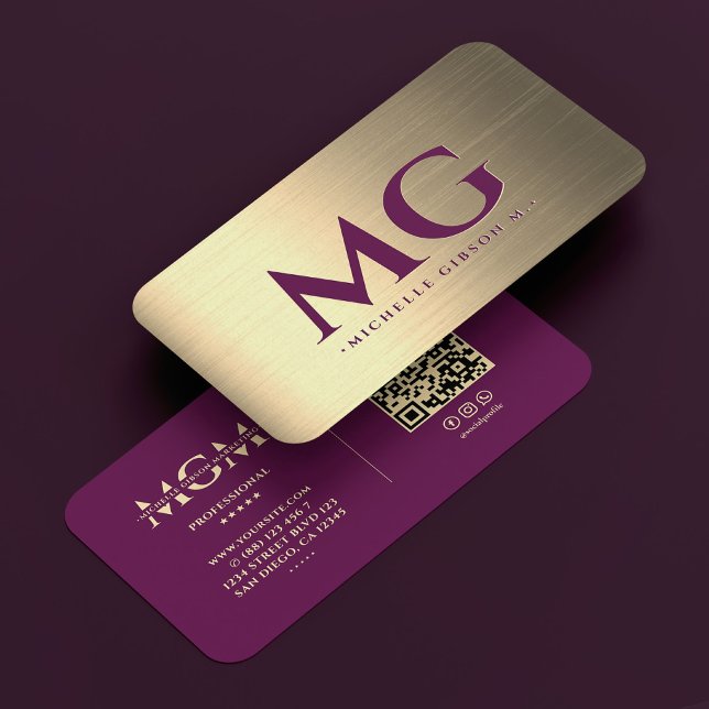 Professional Luxury Purple Gold Marketing Modern Business Card (Professional Luxury Purple Gold Marketing Modern Business Card
)