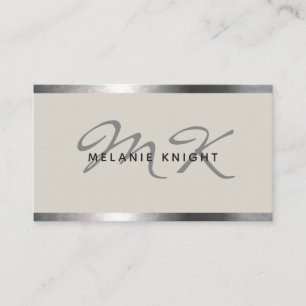 Professional Luxury Style Beige & Chrome Design Business Card
