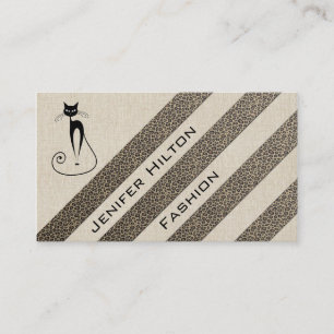 Professional luxury texture leopard stripes cat business card