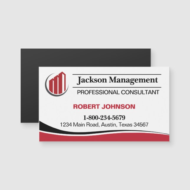 Professional Magnetic Business Card with Logo (Front/Back)