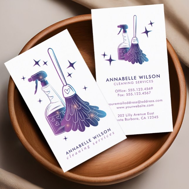 Professional Maid & House Cleaning Business Card (Creator Uploaded)