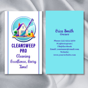 Professional Maid House Cleaning Service Logo Business Card